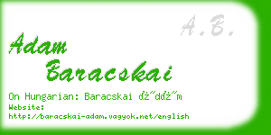 adam baracskai business card